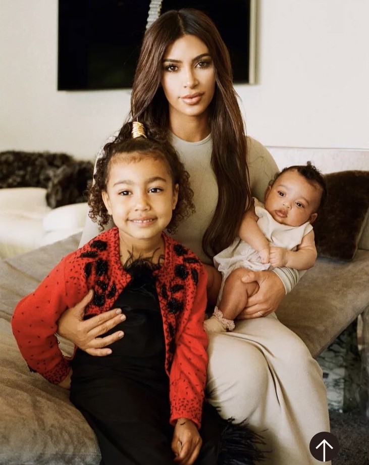 Lovely Photo Of Kim Kardashian And Daughters North And Chicago
