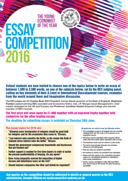 economics essay competitions uk