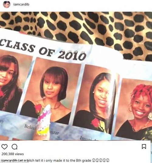 Cardi B Claps Back At Azealia Banks With Photos From Her High School ...