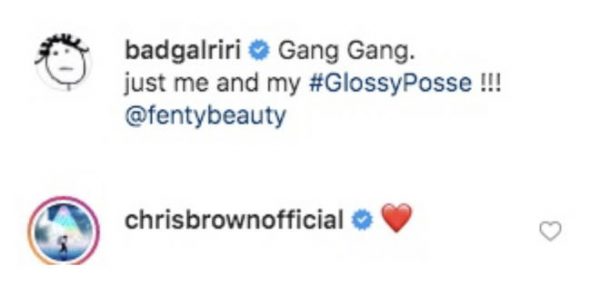 Rihanna post with Chris Brown song