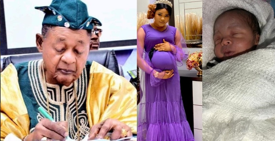 81-year-old Alaafin of Oyo welcomes son with his youngest wife, Damilola