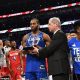 Kawhi Leonard lifts first-ever Kobe Bryant MVP Award at NBA All-Star Game