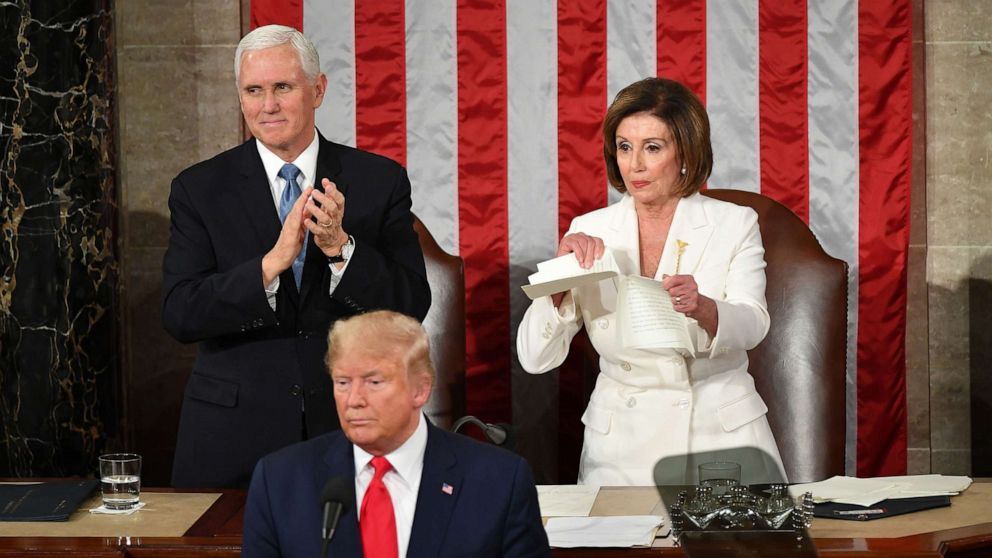 US Speaker Nancy Pelosi tears up Trump's speech [VIDEO]