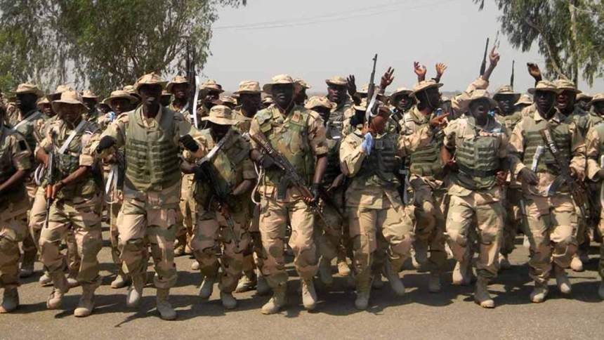 Nigerian soldiers sing melodiously in heartwarming video