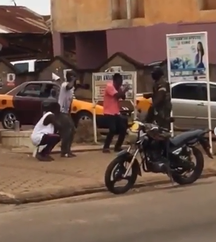 Moment man slaps soldier punishing him [VIDEO]