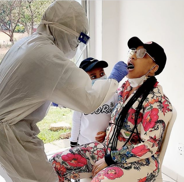 Tonto Dikeh shares photo as she takes Coronavirus test
