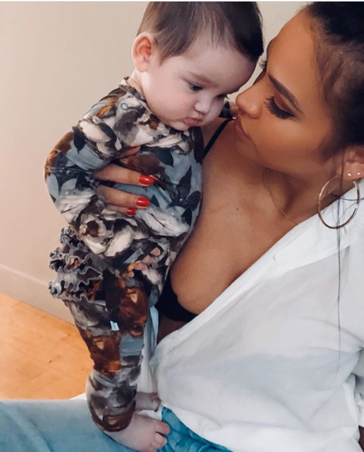 Cassie shows off her beautiful 5 months old daughter