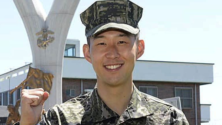 Tottenham striker, Son completes military training in South Korea