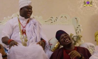 Ooni becomes comic actor in Mr Macaroni skit topnaija.ng