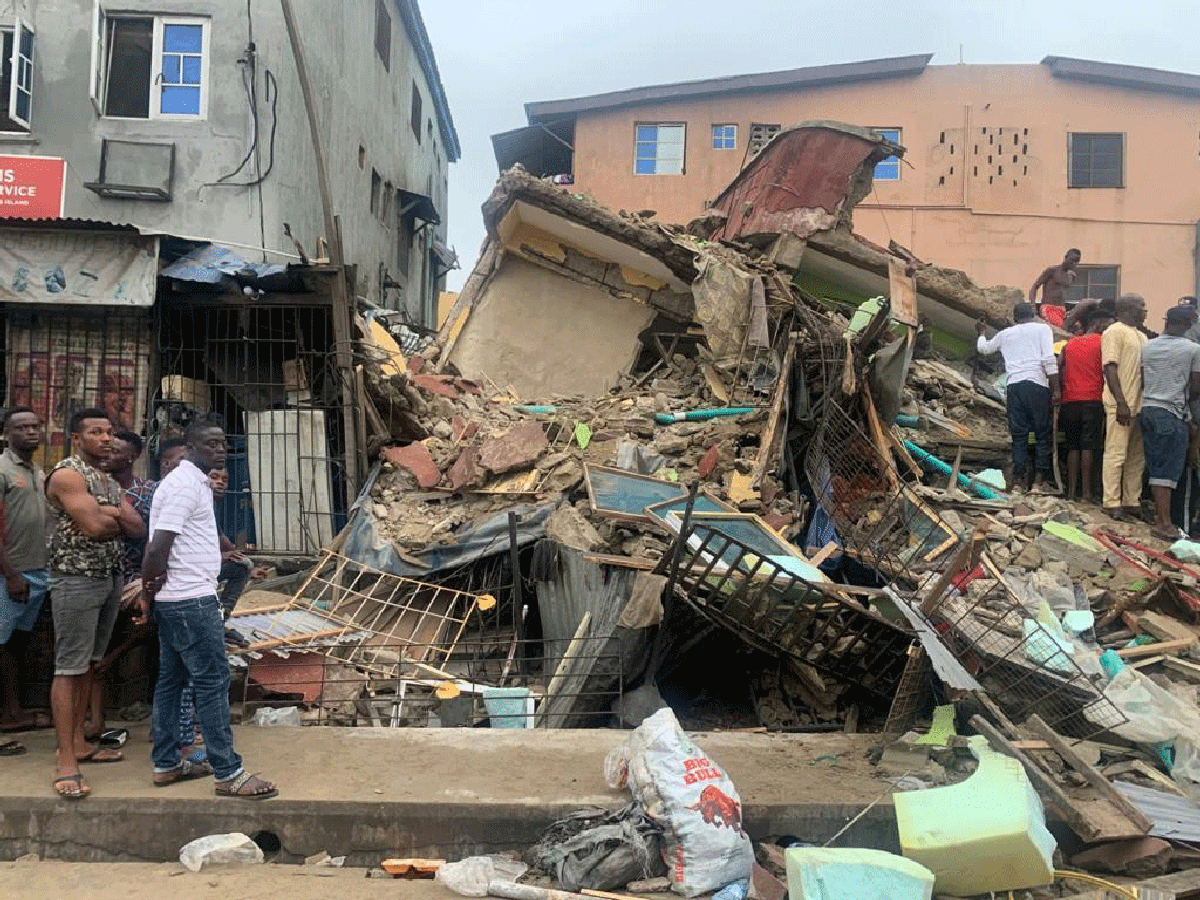 One rescued as three-storey building collapses in Lagos