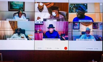 President Muhammadu Buhari is currently in a virtual meeting with former Nigerian leaders and security chiefs.