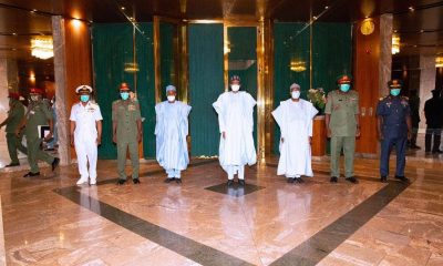 President Buhari meets new service chiefs