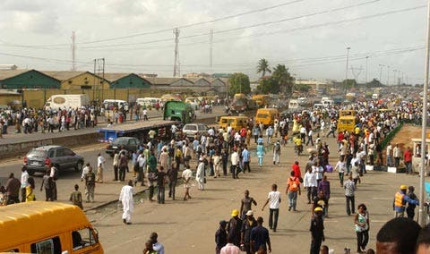 commercial drivers protest in Lagos