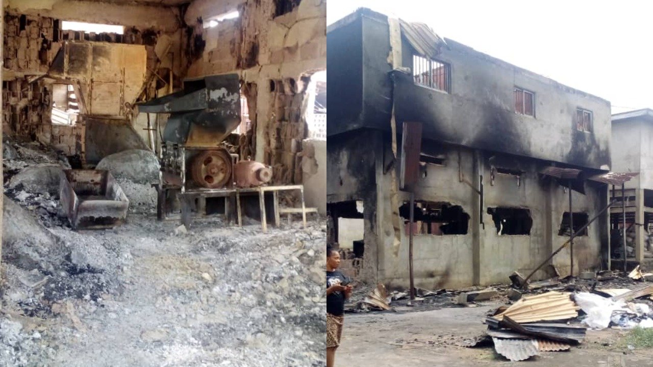 Late night fire razed multi-million Naira motorcycle spare parts factory in Nnewi-TopNaija.ng
