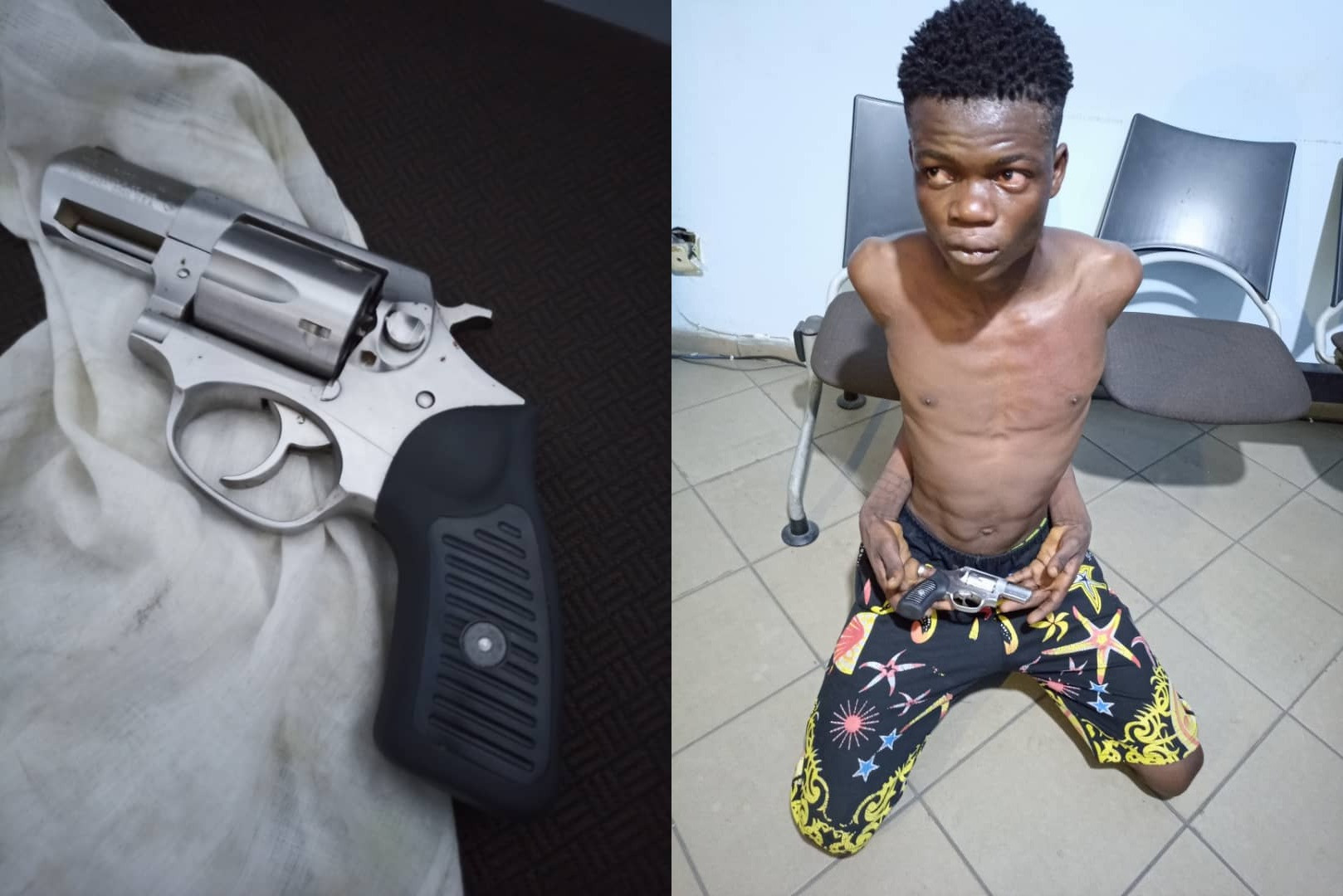Police arrest man for using pistol to threaten a female prostitute in Lagos (photos)-TopNaija.ng