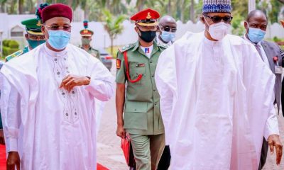 Buhari receives President of Niger, Issoufou at State House, Abuja [PHOTOS]