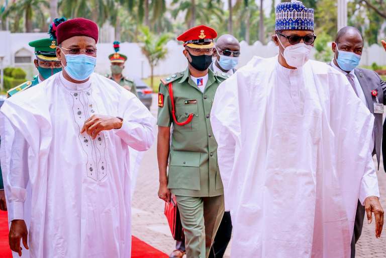 Buhari receives President of Niger, Issoufou at State House, Abuja [PHOTOS]