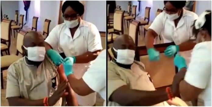 Gov. Emmanuel’s aide creates drama while receiving COVID-19 vaccine [VIDEO]