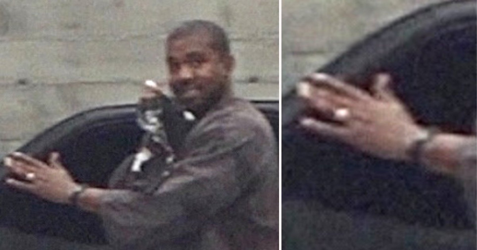 Kanye West picture with his wedding ring amid divorce with Kim