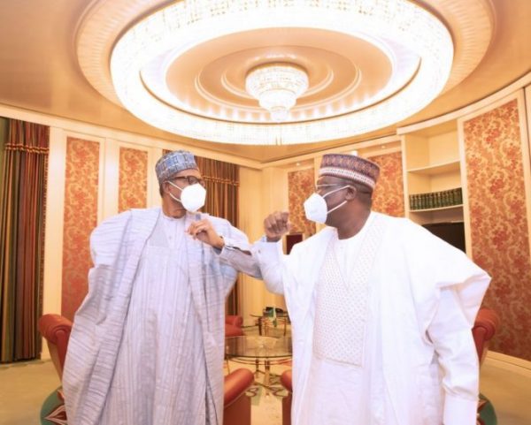 Pictorial: Buhari, Lawan meet behind ‘closed door’ in Abuja