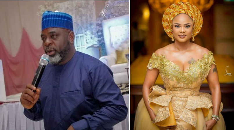 The romantic moment when Funsho Adeolu begs Nollywood actress, Iyabo Ojo for a chance of love