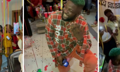 Popular singer, Skales proposes to his girlfriend [video]