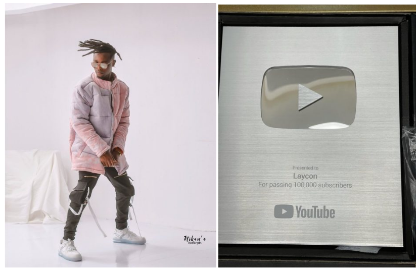naija S Laycon Receives Silver Plaque As He Hits 100k Subscribers On Youtube Video