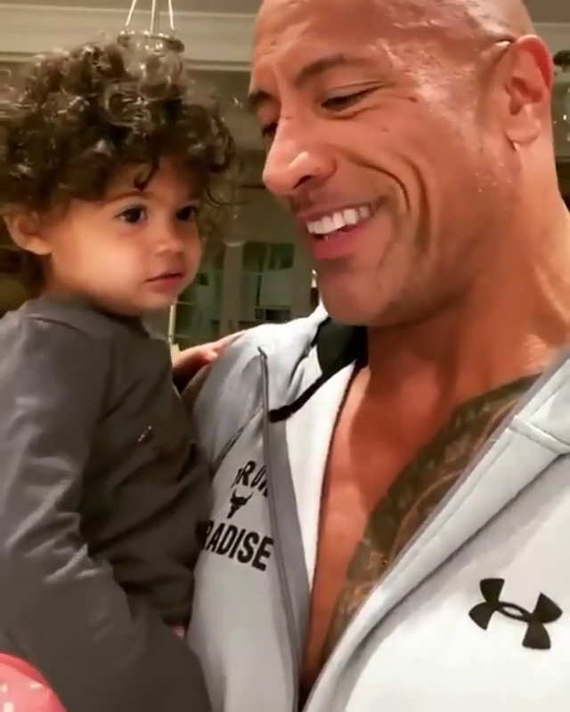 The Moment Dwayne Johnson Encourages His 2-Year-Old Daughter Tiana To Tell Herself She's "Pretty","Awesome" and "Smart"