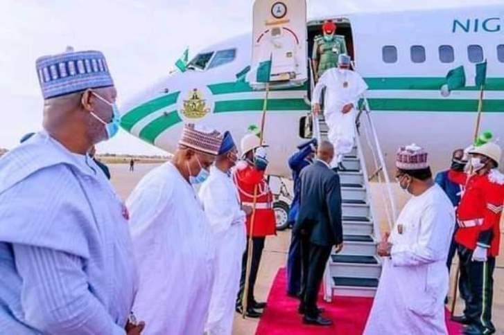 BREAKING: President Buhari arrives in Abuja after London medical trip