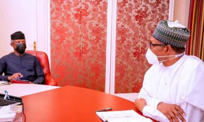 Buhari receives briefings from Osinbajo after UK trip