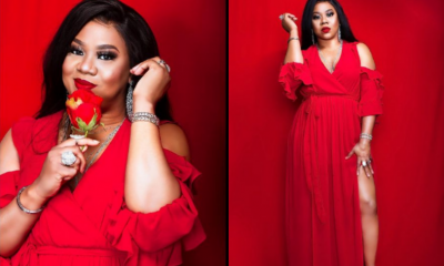 Stella Damascus gorgeously dressed in all-red outfit as she celebrates 43rd birthday [PHOTOS]