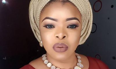 Nollywood Actress, Dayo Amusa slammed for using artificial nails while observing her Muslim prayers