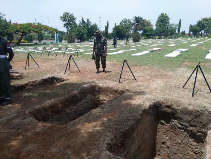 Grave site prepared for burial of Ibrahim Attahiru, 10 military officers [PHOTOS]