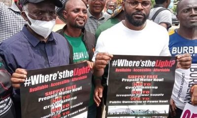 Nigerian singer, Falz and father lead protest in Lagos against insecurity in the country