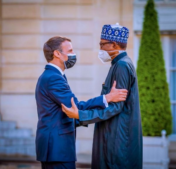 President Macron, First Lady Brigitte Macron receive Buhari at the Elysee Palace in France [PHOTOS + VIDEO]