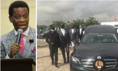 Pastor Enoch Adeboye reacts as his son, Dare Adeboye is to be laid to rest today