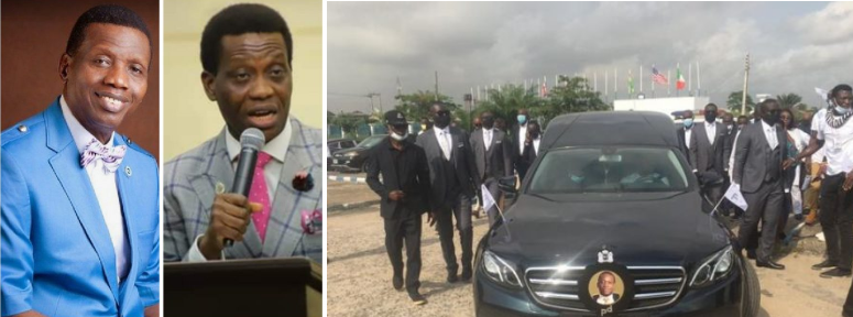 Pastor Enoch Adeboye reacts as his son, Dare Adeboye is to be laid to rest today