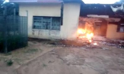 INEC office in Akwa Ibom set ablaze by unknown hoodlums (Photos/Video)-TopNaija.ng