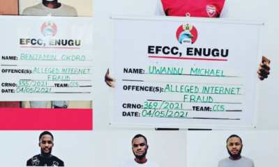 EFCC arrest seven suspected internet fraudsters in Enugu [PHOTOS]-TopNaija.ng