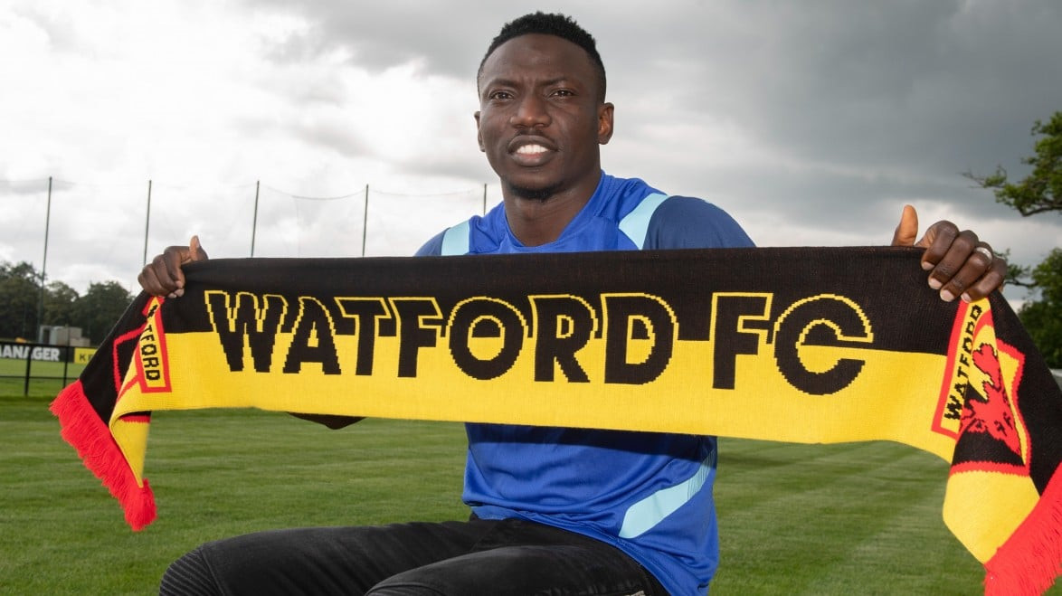 Super Eagles midfielder, Oghenekaro Etebo has joined newly-promoted side, Watford, on loan from Stoke City. The club made the announcement in a statement on their website on Friday, July 9. “Watford FC is pleased to confirm the signing of Peter Etebo on a season-long loan from Stoke City, with an option to buy. Welcome to Watford, Peter!” the statement said. The Nigeria international, 25, who spent last season on loan at Turkish club Galatasaray, where he made 29 appearances across all competitions, also said in a short video: “Hi everyone my name is Peter Etebo Oghenekaro. I’m happy to be here with Watford and I hope that the season will be great for us. Thank you so much.” Etebo becomes the fifth Nigerian at the club after William Troost-Ekong, Isaac Success, Tom Dele-Bashiru, and Emmanuel Dennis.