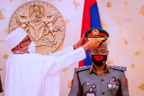 President Buhari decorates COAS, Farouk Yahaya [PHOTOS]