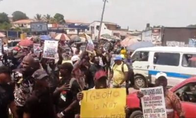 Sunday Igboho supporters protest in Ibadan over DSS raid