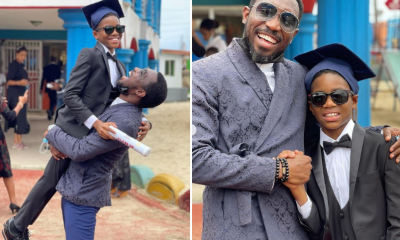 'The chairman is going to college' - Timi Dakolo celebrates son as he graduates from primary school