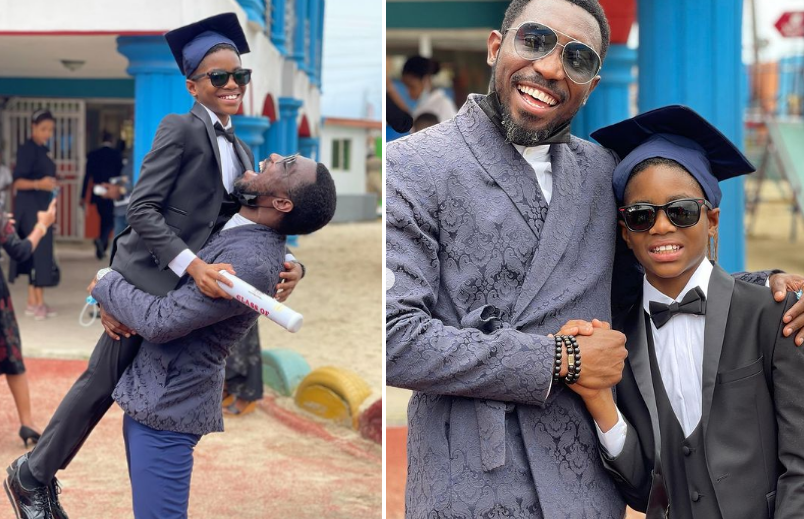 'The chairman is going to college' - Timi Dakolo celebrates son as he graduates from primary school