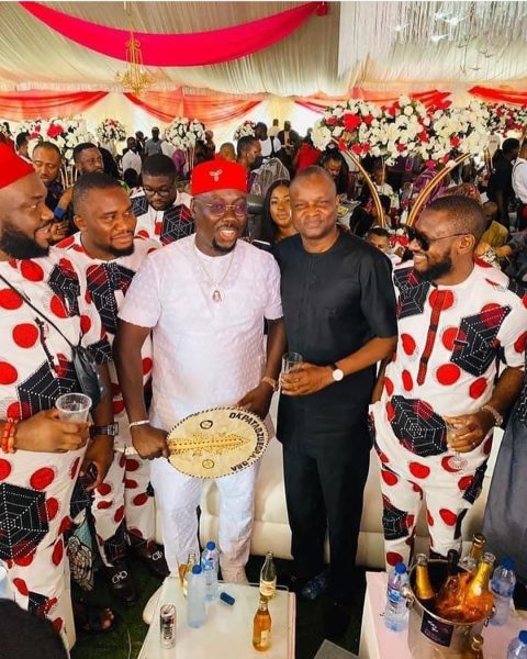 Deputy Commissioner of Police, Abba Kyari pictured posing with Obi Cubana at his mother's burial.