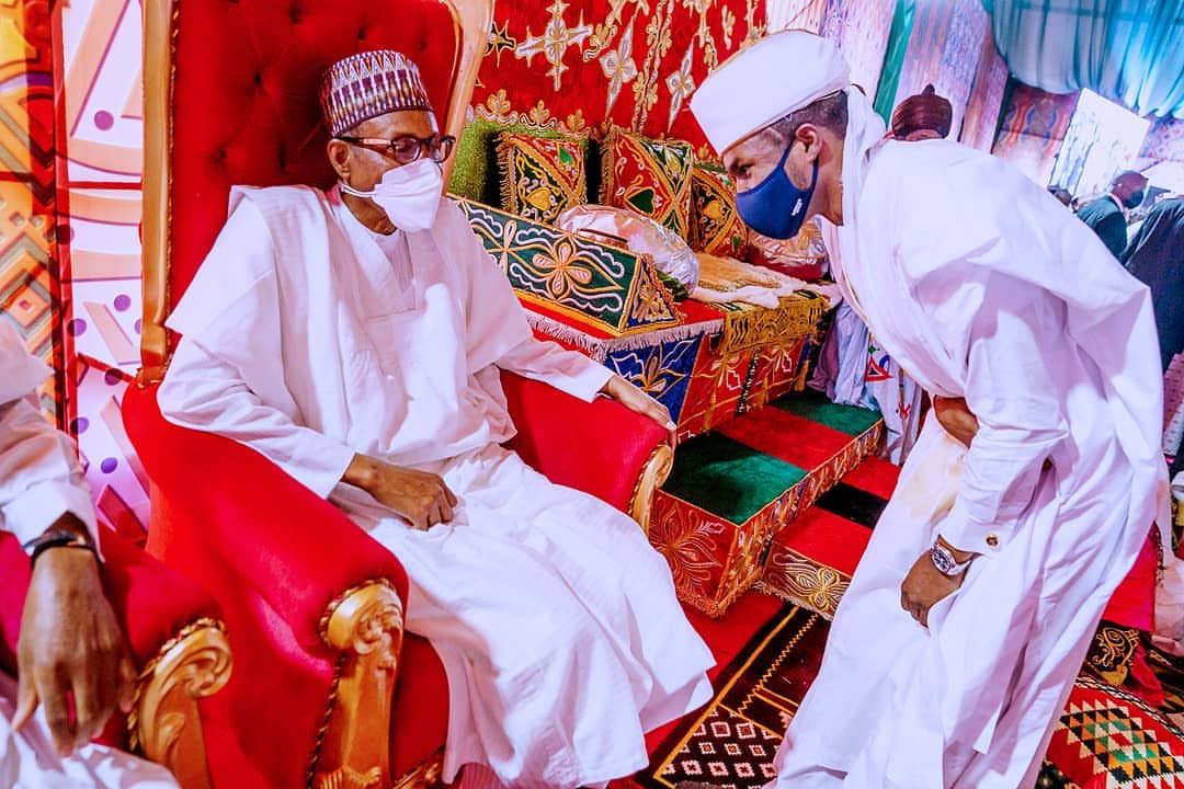 Jonathan, Atiku, Fayemi, Osinbajo storm wedding of President Buhari's son [PHOTOS]