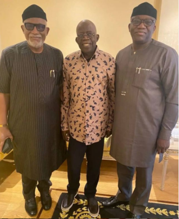 Photos of Fayemi, Akeredolu's visit to Bola Tinubu in London