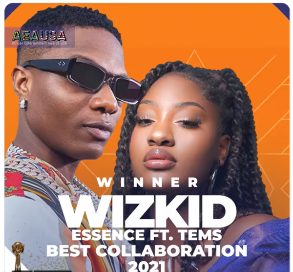 Wizkid featuring Tems won Best Collaboration