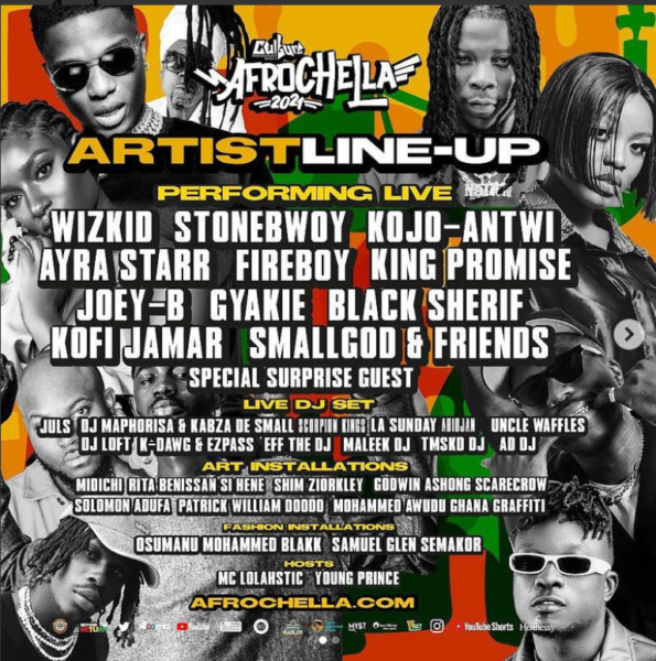 Full line-up for Afrochella 2021 performance