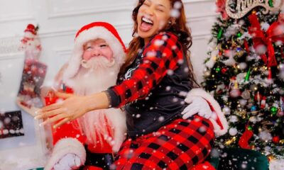 Tonto Dikeh sits on Santa Claus' lap, declares she's been a good girl (5)